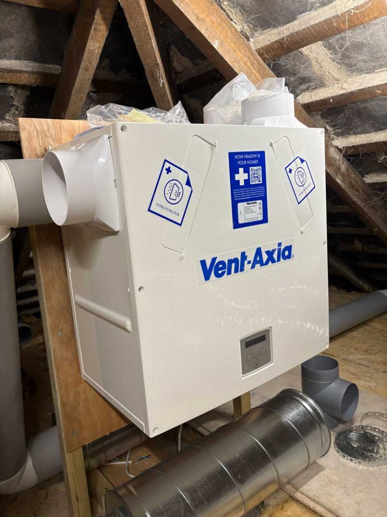 Ventilation system in attic.